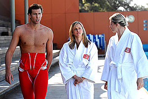 Australian swimmers Libby Lenton, Grant Hackett and Leisel Jones. AAP Image/Tracey Nearmy