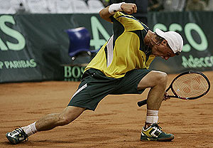 Australia's Lleyton Hewitt reacts after his victory - AP Photo/Srdjan Ilic