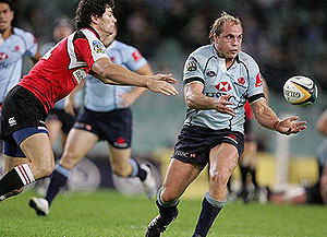 Phil Waugh, captain of the Waratahs in action during the Super 14 rugby match between the Waratahs and the Lions