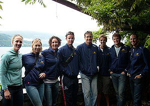 A few of the ‘tourists’ who checked out Santa Catarina (13th Century Monastery built into the side of a cliff over looking Lake Maggiore) L-R Kerry Hore, Amy Ives, Zoe Uphill (Women’s Quad), Stephen Stewart, Tom Laurich, Terrence Alfred, Karsten Fosterling, Me