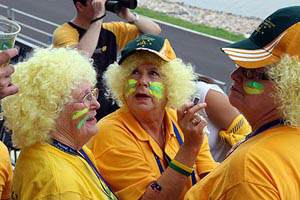 Aussie supporters at the Olympics. Photo by Elizabeth Chapman