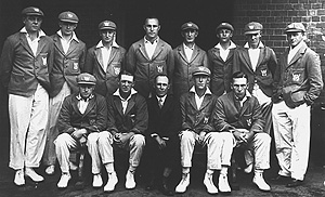 NSW Cricket Association Southern Tour in December 1927. Don Bradman is in the back row 3rd from right. AAP Photo/ Mortlock Library of South Australia