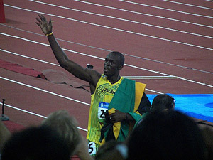 Ursain Bolt breaks the world record at the Olympics. Photo by Thor Matt