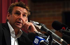 Newly appointed Sydney FC head coach John Kosmina speaks to the media during a press conference at the Sydney Football Stadium, Sydney, Wednesday, Oct. 24, 2007. Kosmina is the clubs fourth coach in little more than two seasons after sensationally sacking former head coach Branko Culina. AAP Image/Dean Lewins