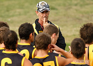 Richmond coach Terry Wallace looks on during a Richmond training session at Punt Road Oval, Melbourne. Slattery Images