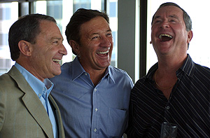 Sydney, February 10, 2005. (l-r) Steve Liebmann, Ken Sutcliffe and Ian Ross at Steve Liebmann's farewell party at the Intercontinental Hotel. Steve Liebmann co hosted Channel Nine's Today Show for twenty years, today was his last appearance on the popular morning show. AAP Image/Mick Tsikas