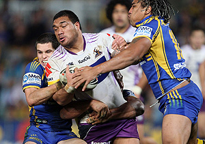 Jeff Lima in action during the NRL, Round 19, Parramatta Eels v Melbourne Storm match at Parramatta Stadium in Sydney on Monday July 20, 2009. Eels won 18-16. AAP Image/Action Photographics, Robb Cox