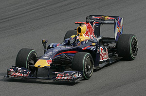 Red Bull's Mark Webber, of Australia, celebrates after wining the Brazil's Formula One Grand Prix at the Interlagos race track in Sao Paulo, Sunday, Oct. 18, 2009. AP Photo/Andre Penner