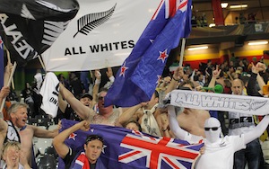 New Zealand All Whites fans celebrate at the World Cup