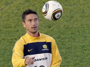 Australia's Harry Kewell at a Socceroos training session in Johannesburg, South Africa. AP Photo/Rob Griffith.