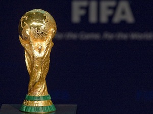 Football World Cup trophy prior to the 2010 World Cup in South Africa