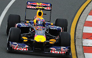 Mark Webber of Red Bull Racing drives during practice for the Australian Formula One Grand Prix