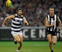 Geelong Cats and Collingwood Magpies in tough game