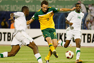 Josh Kennedy scores for the Socceroos