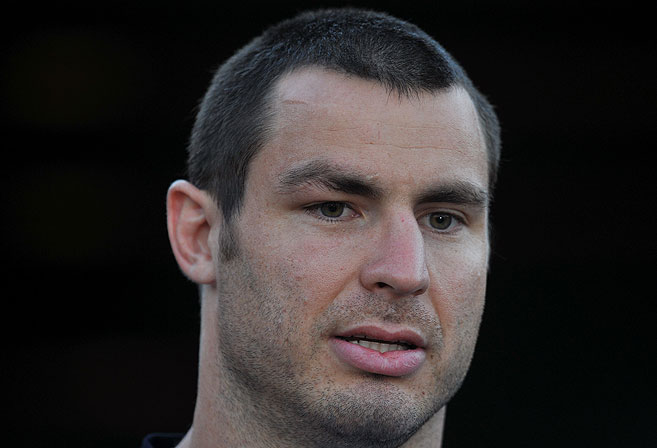 NSW Blues rugby league player James McManus during a press conference in Sydney on Monday, July 8, 2013. (AAP Image/Paul Miller)