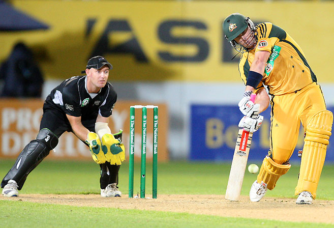 Australia's Cameron White in action. (AAP Image/NZPA, Wayne Drought)