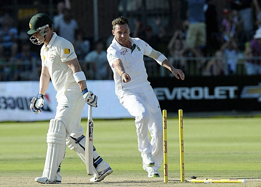 South Africa's cricketer Dale Steyn. AFP PHOTO / ALEXANDER JOE