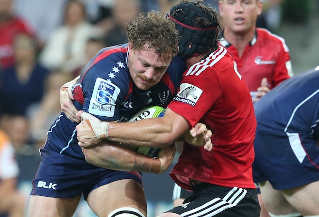 Scott Higginbotham in action for the Rebels during the round 5 Super Rugby