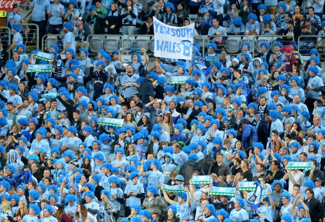 Blues fans at State of Origin Game 2, 2014