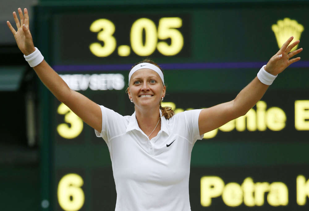 Petra Kvitova won her second Wimbledon singles title. (Kyodo)