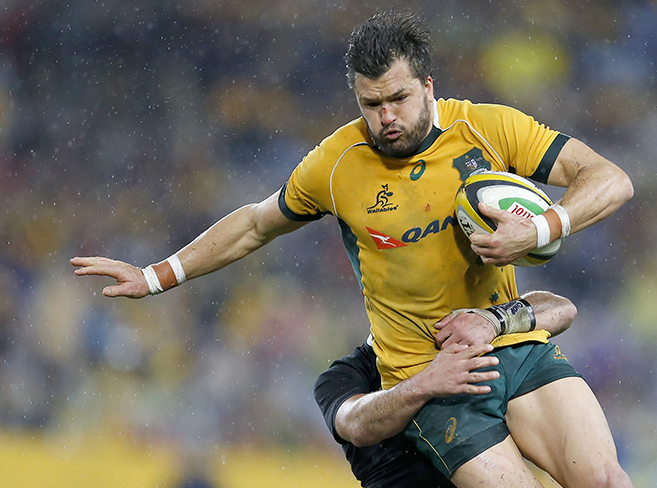 Adam Ashley-Cooper runs the ball during the opening game of the series between the Wallabies and the All Blacks at ANZ Stadium in Sydney, Saturday, Aug. 16, 2014. (Photo: Paul Barkley/LookPro)