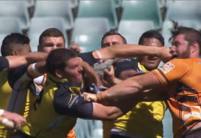 Boxing match descends into Rugby League game