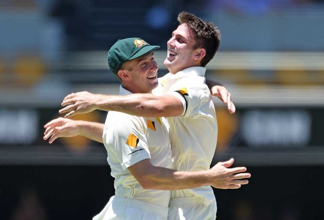Shaun Marsh reacts with brother Mitchell