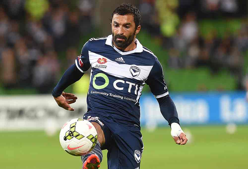 Melbourne's Fahid Ben Khalfallah controls the ball