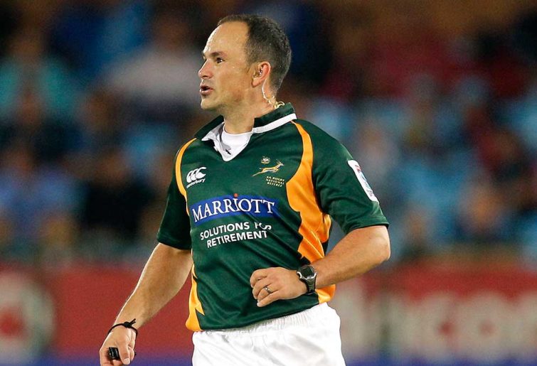 Referee Jaco Peyper of South Africa