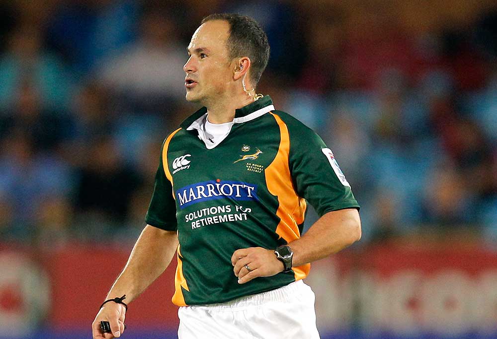 Referee Jaco Peyper of South Africa