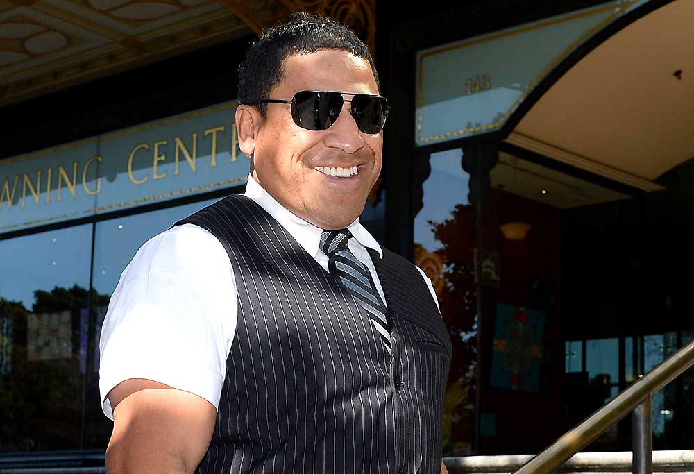 Former NRL player John Hopoate leaves the Downing Centre Local court