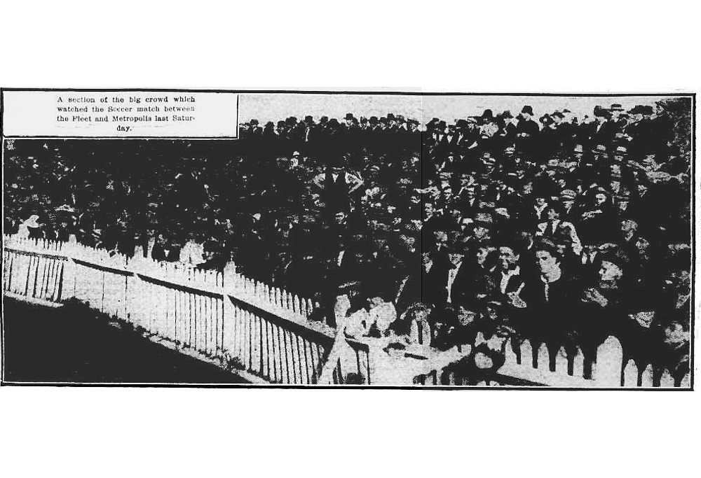A huge crowd turns out for Navy vs Metropolis in 1924