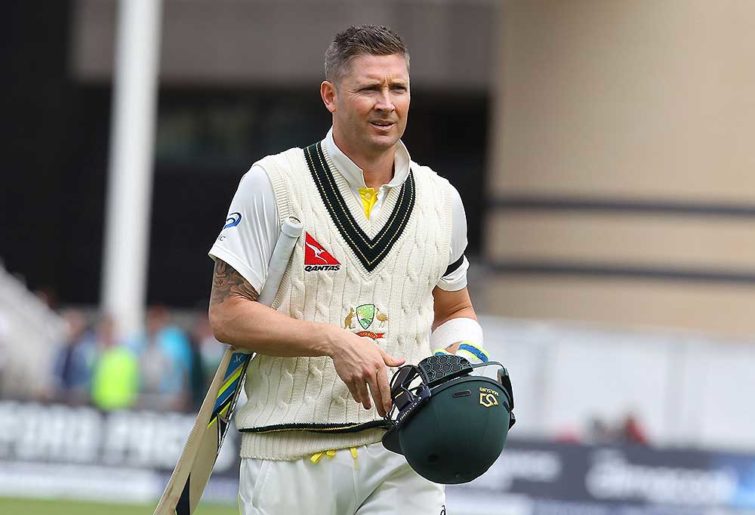 Australia captain Michael Clarke leaves the crease after losing his wicket