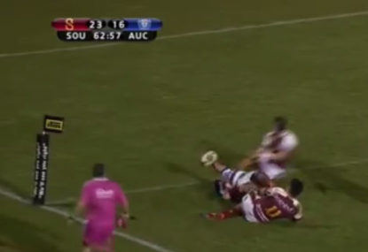 Gone in one second: The greatest try-saving play you'll ever see