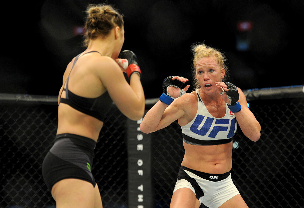 Holly Holm doesn't have the pull of Ronda Rousey to draw big crowds. (AAP Image/Joe Castro) 