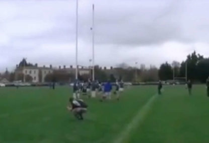 WATCH: Goalkicker scores the luckiest of conversions