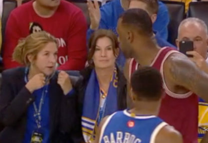 WATCH: LeBron James catches fan calling him a cry-baby, stares her down