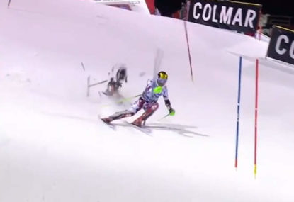 WATCH: Out of control drone almost ends downhill skier's run
