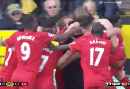 WATCH EPL highlights: Liverpool win nine goal thriller against Norwich City