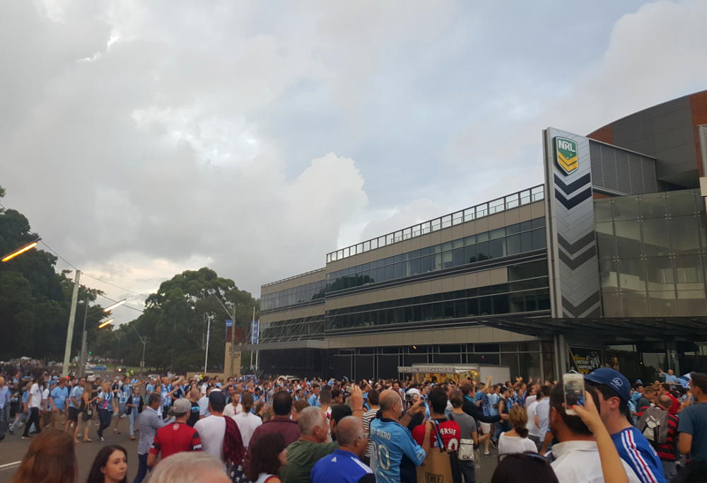 Sydney FC fans enter Allianz Stadium