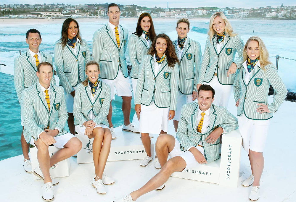 Aussie athletes dressed in their Rio opening ceremony uniforms