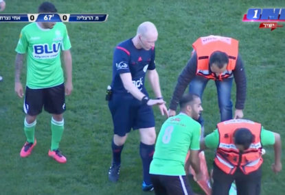 WATCH: How not to stretcher a player off a field