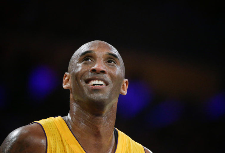 Kobe Bryant smiles in last game