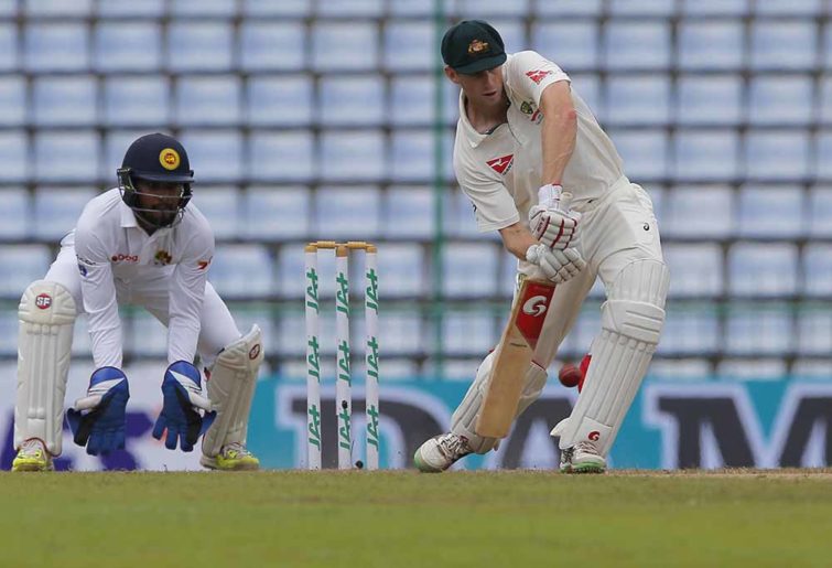 Adam Voges scores a run in Sri Lanka