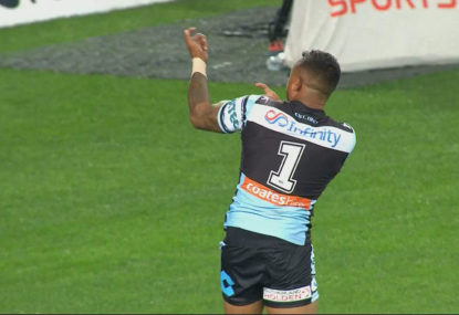 Ben Barba scores the first try of the 2016 NRL Grand Final