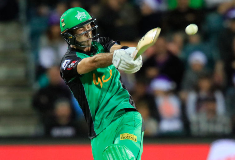 Glenn Maxwell of the Melbourne Stars plays a shot
