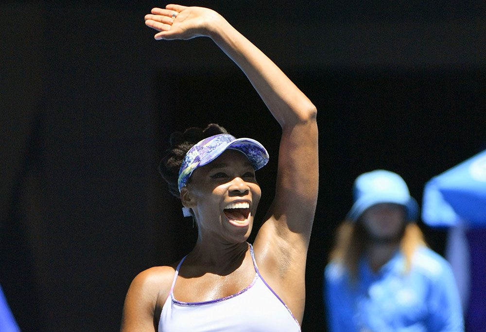 Venus Williams of the United States acknowledges the crowd