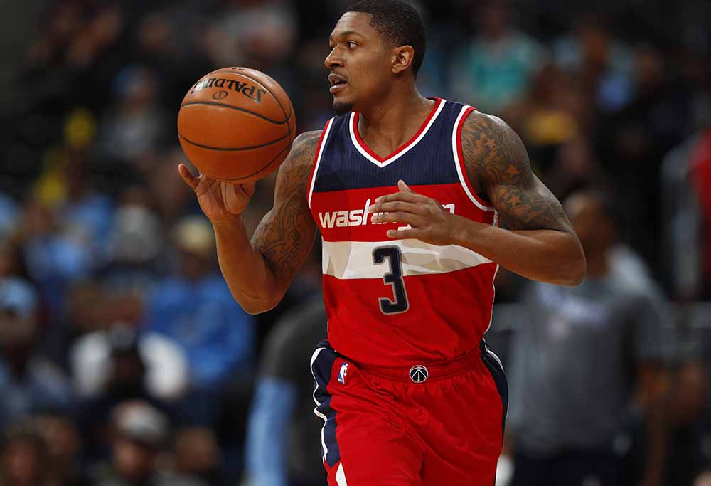 Bradley Beal playing for the Washington Wizards. 