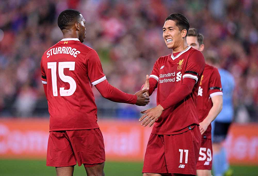 Roberto Firmino and Daniel Sturridge for Liverpool FC