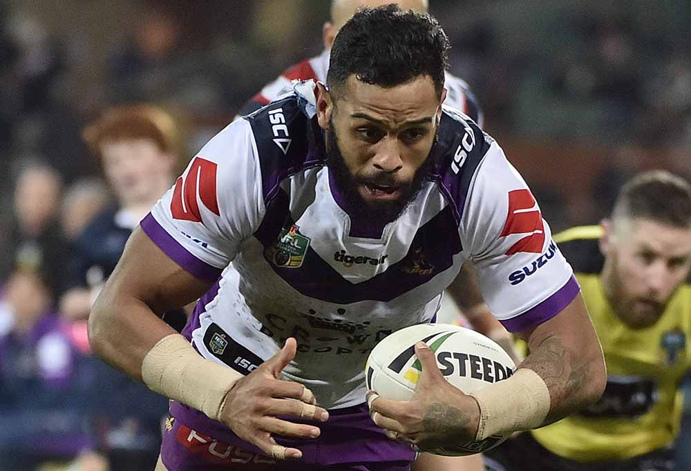 Josh Addo-Carr for the Melbourne Storm.